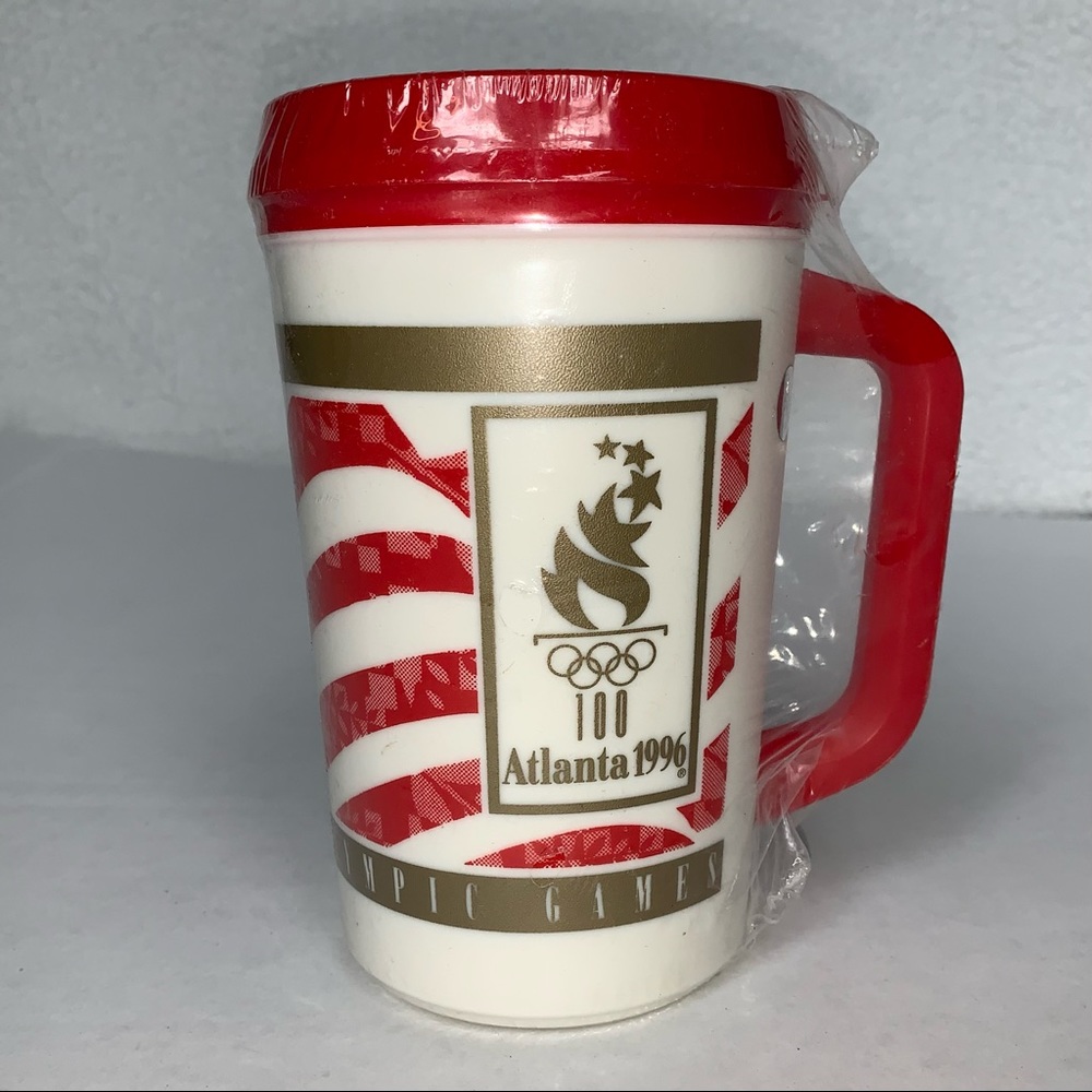 Sealed Authentic Collectible 1996 Atlanta Olympics 100 years of games travel mug - Picture 1 of 6